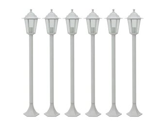 vidaXL Paalverlichting Tuin (6-st) - Aluminium Wit - E27 Fitting - 67% Korting