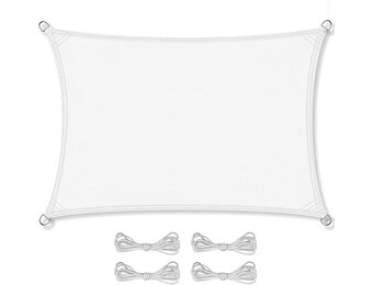 Schaduwdoek 3x4m Rechthoek Wit - 65% Korting!