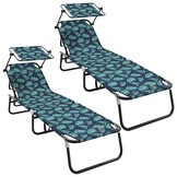 vidaXL Opvouwbare Zonnebed 2-pers. Groen (70% KORTING)