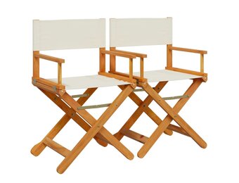 Regisseursstoelen 2 stuks crèmewit - 35% korting!