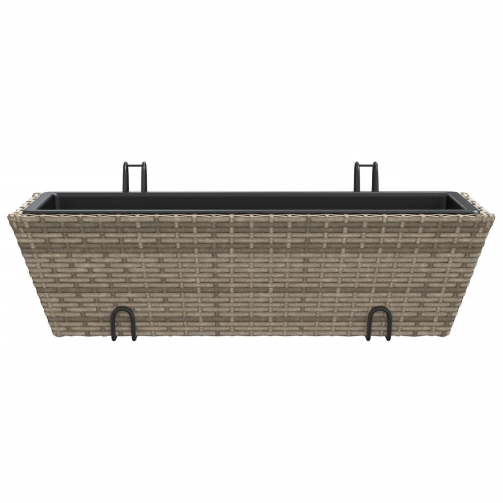 vidaXL Plantenbakken 2 st. poly rattan grijs - 35% Korting!