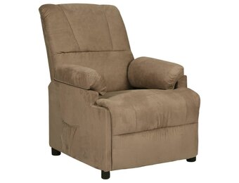 vidaXL Fauteuil Verstelbaar Microvezel Taupe - 40% Korting!