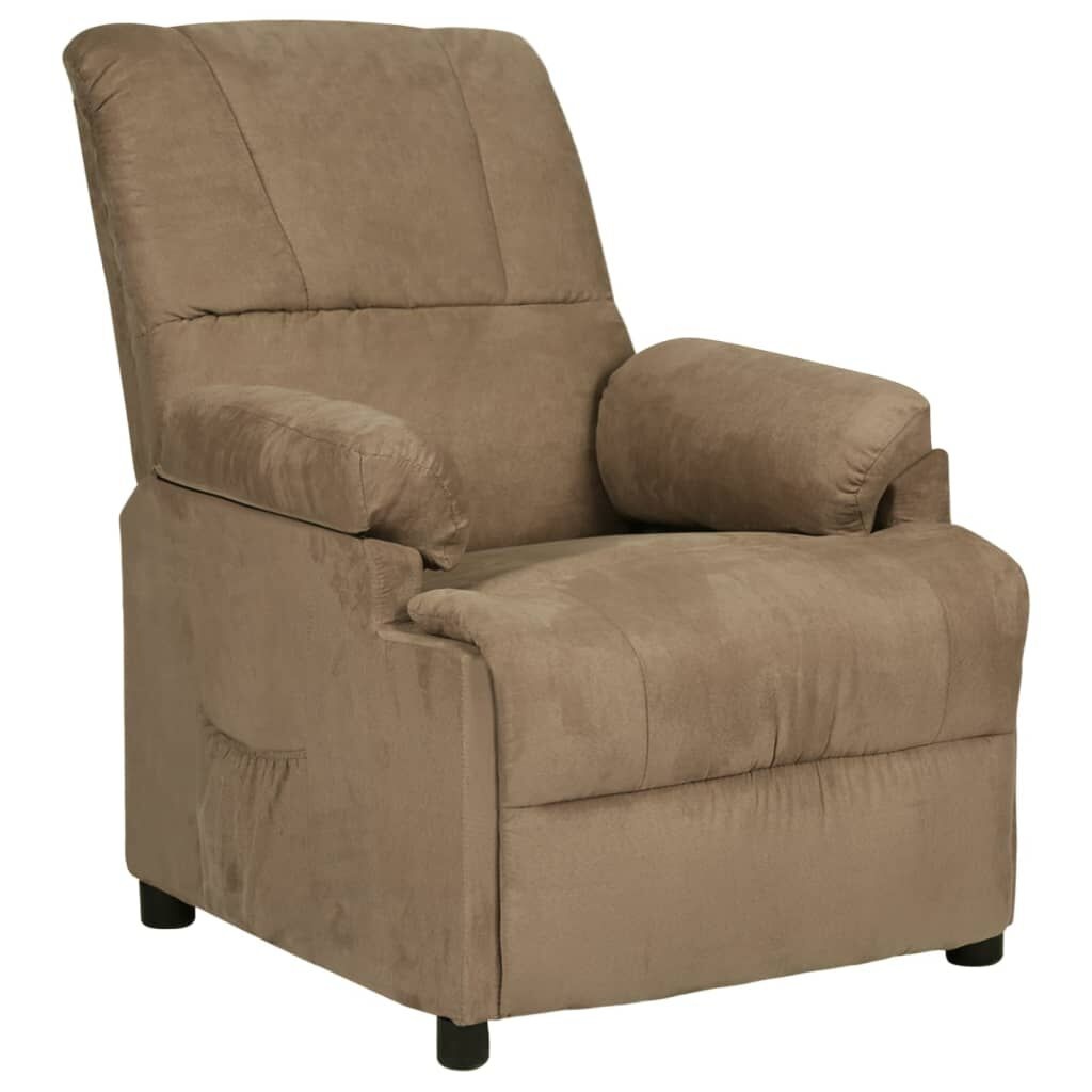 vidaXL Fauteuil Verstelbaar Microvezel Taupe - 40% Korting!
