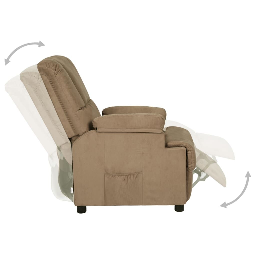 vidaXL Fauteuil Verstelbaar Microvezel Taupe - 40% Korting!