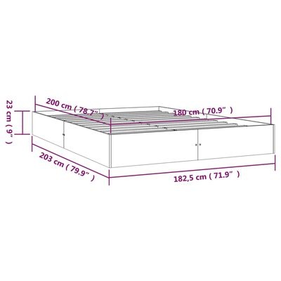 vidaXL Bedframe Massief Hout 180x200 cm - 40% Korting