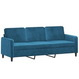 vidaXL Driezitsbank Blauw Fluweel (180cm) - 40% Korting!