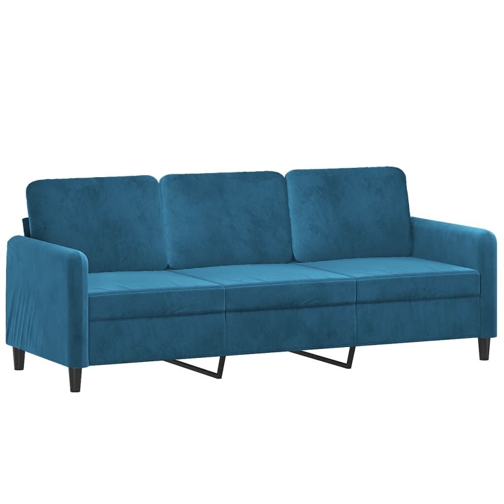 vidaXL Driezitsbank Blauw Fluweel (180cm) - 40% Korting!