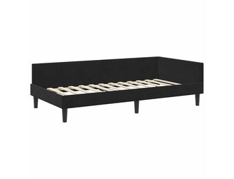 vidaXL Hoekbedframe Zwart Velvet & Hout (80x200cm) - 55% Korting!