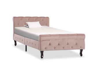 VidaXL Bedframe Fluweel Roze 90x200 cm - 40% Korting