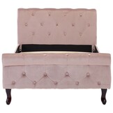 VidaXL Bedframe Fluweel Roze 90x200 cm - 40% Korting