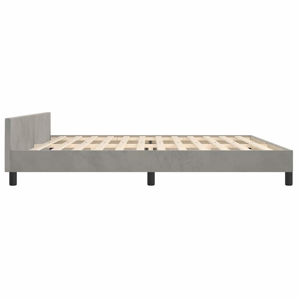 vidaXL Bedframe Fluweel Lichtgrijs 200x200 cm - 40% Korting!