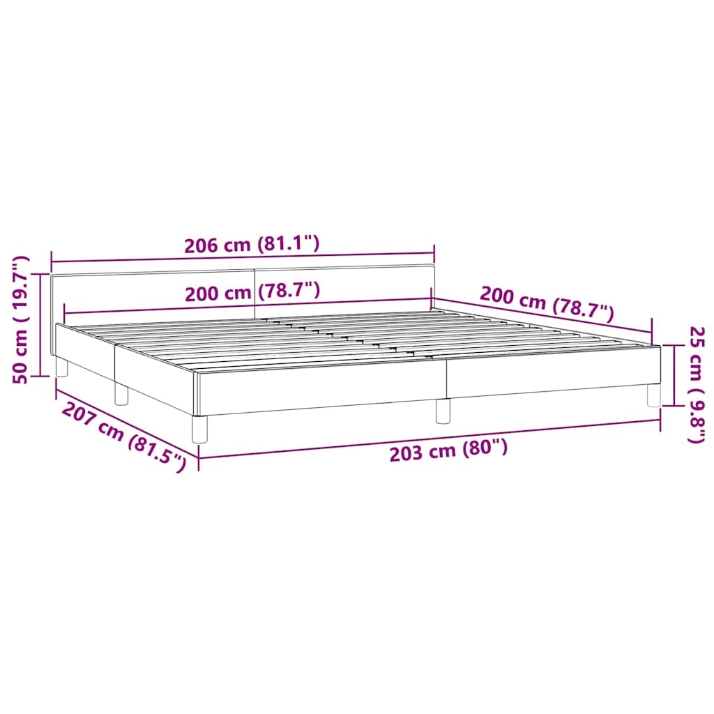 vidaXL Bedframe Fluweel Lichtgrijs 200x200 cm - 40% Korting!