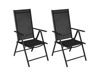 vidaXL Tuinstoelen Aluminium & Textileen - Zwart - 73% Korting!