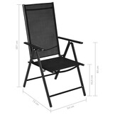 vidaXL Tuinstoelen Aluminium & Textileen - Zwart - 73% Korting!
