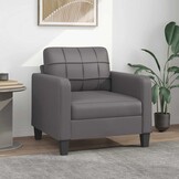 vidaXL Fauteuil 60 cm kunstleer grijs