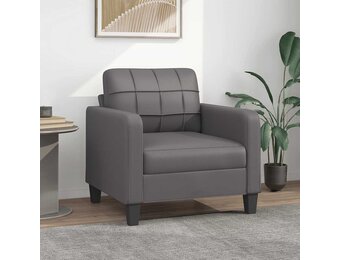 vidaXL Fauteuil 60 cm kunstleer grijs