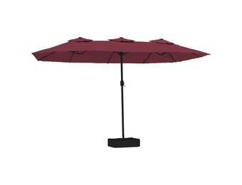vidaXL Parasol dubbel dak 449x245 cm bordeauxrood