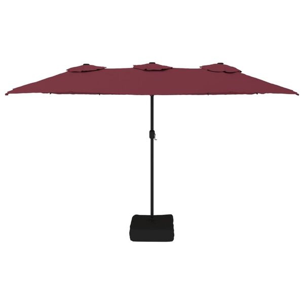 vidaXL Parasol dubbel dak 449x245 cm bordeauxrood