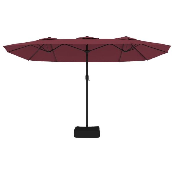vidaXL Parasol dubbel dak 449x245 cm bordeauxrood