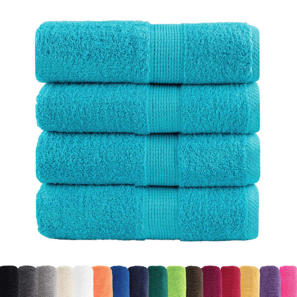 vidaXL Premium washandjes SOLUND 4 stuks turquoise 30x30 cm 600 g/m2