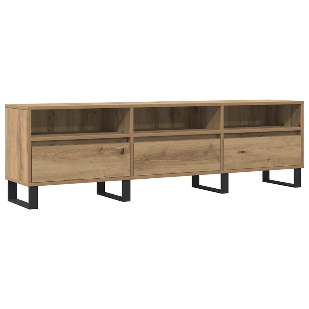 vidaXL Tv-meubel 150x30x44,5 cm bewerkt hout artisanaal eikenkleur