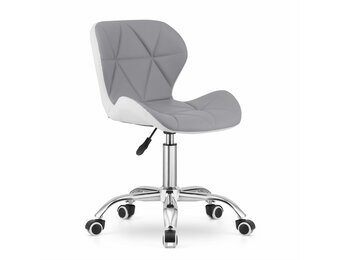 Bureaustoel AVOLA - ergonomisch - ECO-leer - grijs wit