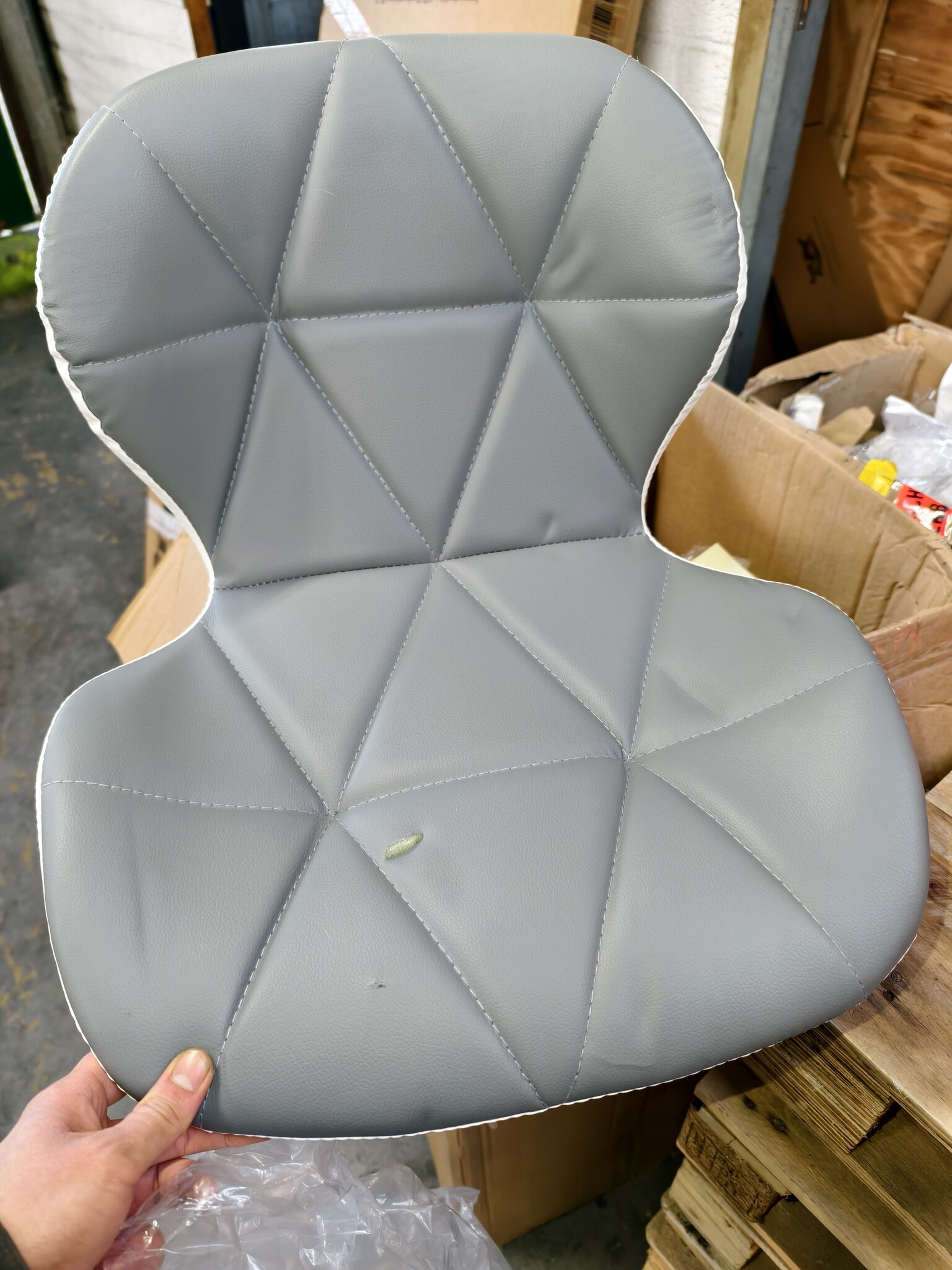 Bureaustoel AVOLA - ergonomisch - ECO-leer - grijs wit