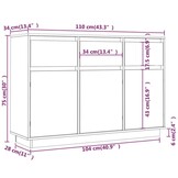 vidaXL Dressoir 110x34x75 cm massief grenenhout