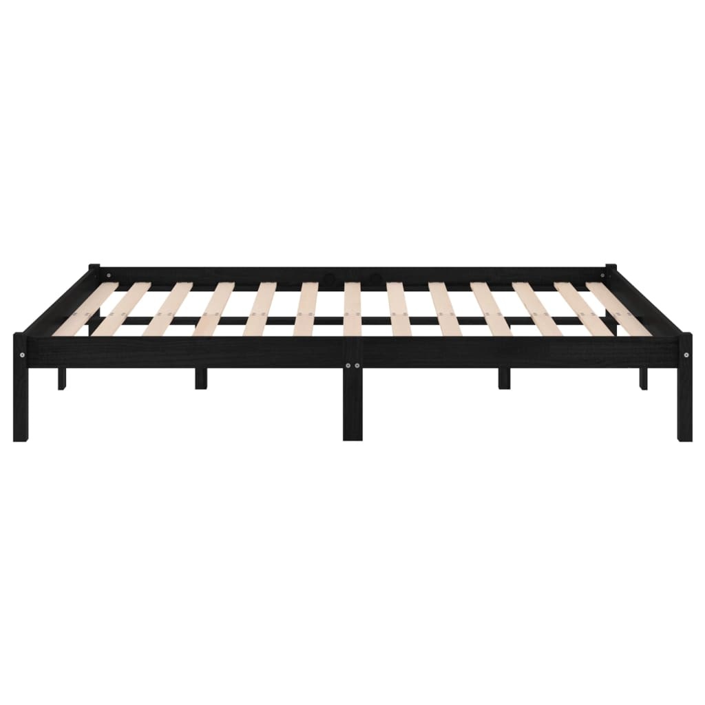 vidaXL Bedframe massief grenenhout zwart 200x200 cm