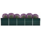vidaXL Plantenbak verhoogd 400x80x77 cm gegalvaniseerd staal groen
