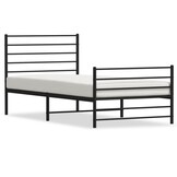 vidaXL Bedframe Metaal Zwart 90x200 cm | 55% Korting