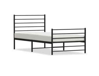 vidaXL Bedframe Metaal Zwart 90x200 cm | 55% Korting