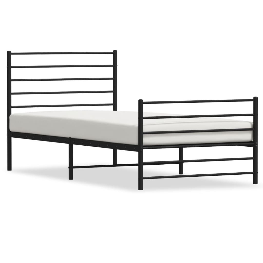 vidaXL Bedframe Metaal Zwart 90x200 cm | 55% Korting