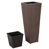 vidaXL Verhoogde Plantenbakken Poly Rattan Bruin (3 st.) - 40% Korting
