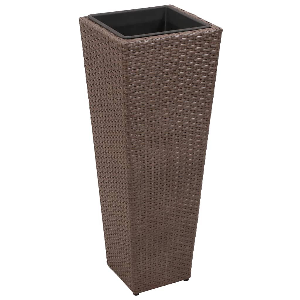 vidaXL Verhoogde Plantenbakken Poly Rattan Bruin (3 st.) - 40% Korting