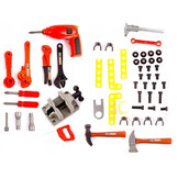 Werkbank kind - speelgoed gereedschap - 57x32x68cm - rood zwart