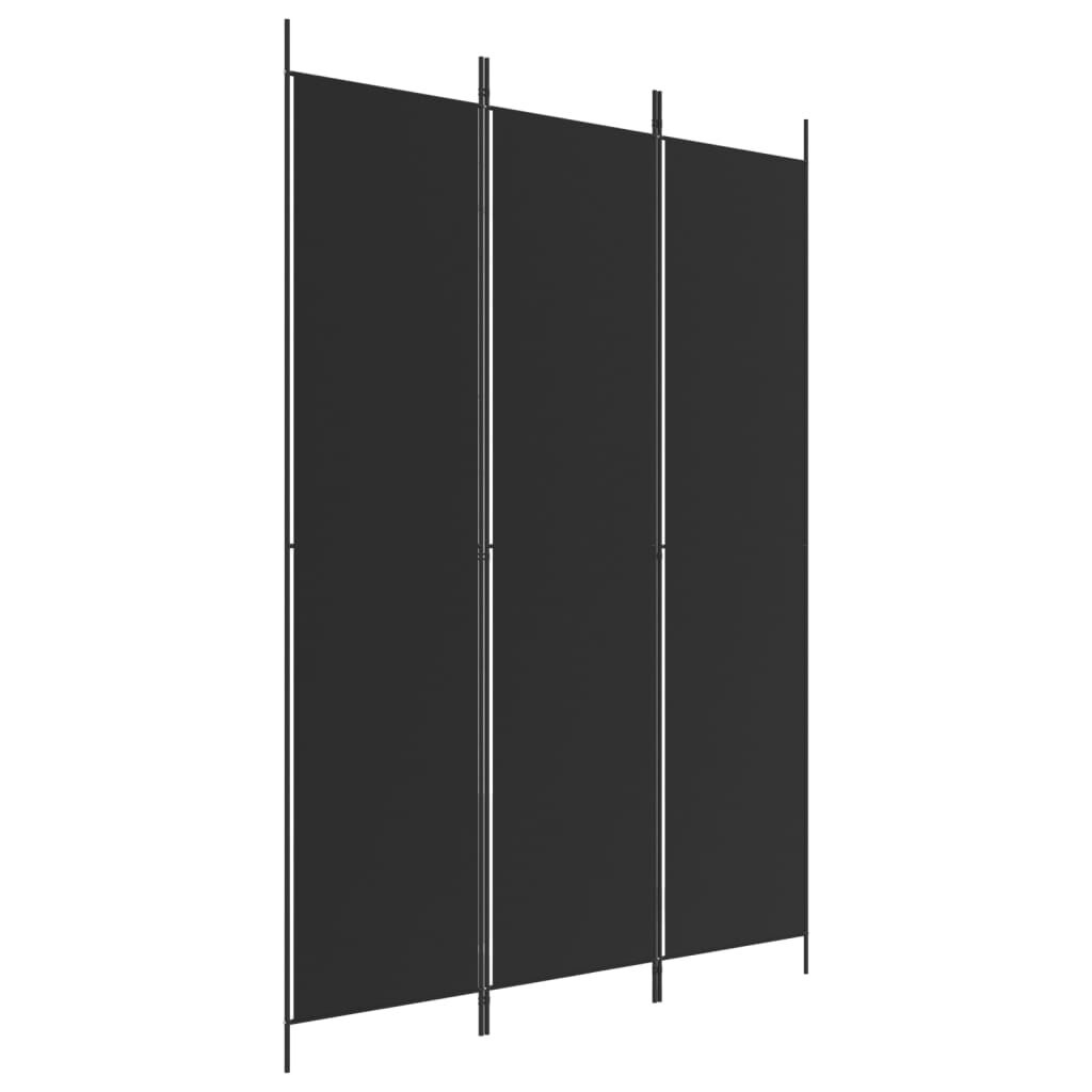 vidaXL Kamerscherm met 3 panelen 150x220 cm stof zwart
