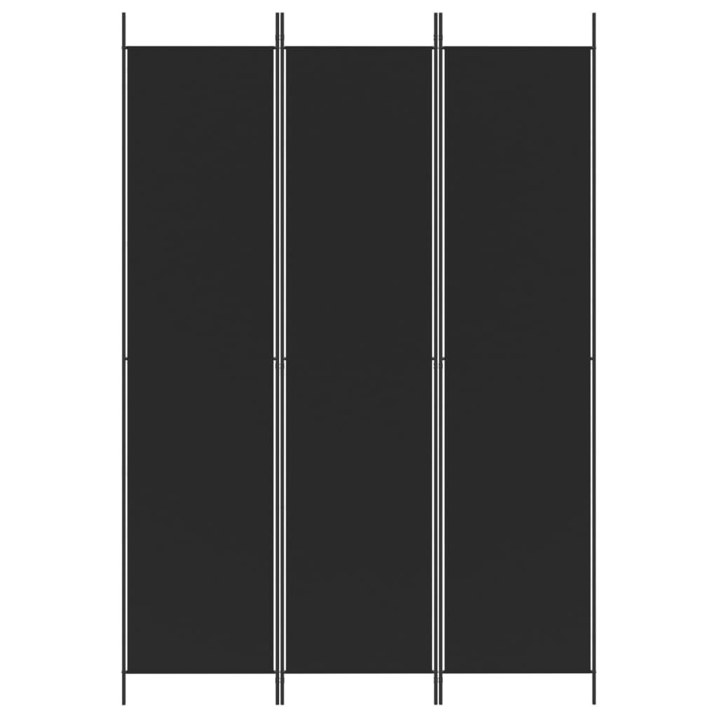 vidaXL Kamerscherm met 3 panelen 150x220 cm stof zwart