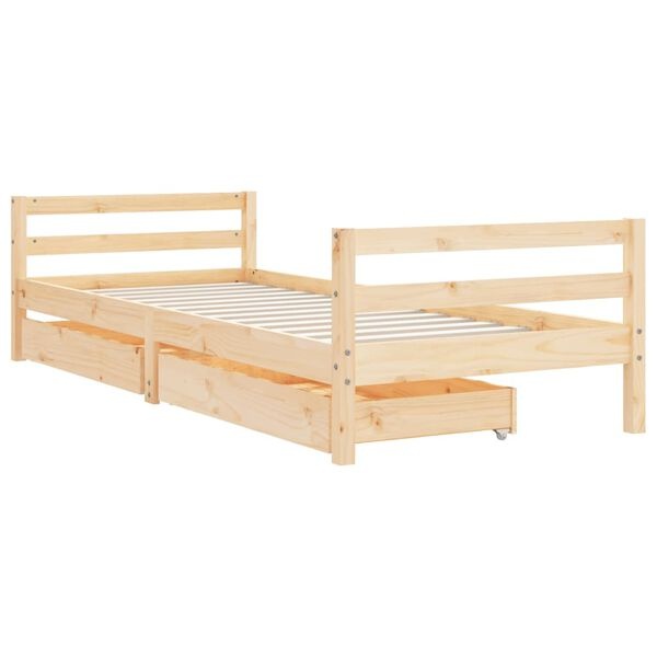 vidaXL Kinderbedframe met lades 90x200 cm massief grenenhout