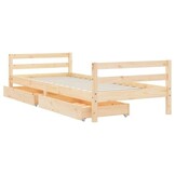 vidaXL Kinderbedframe met lades 90x200 cm massief grenenhout