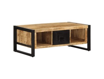 vidaXL Salontafel 90x50x36 cm massief ruw mangohout
