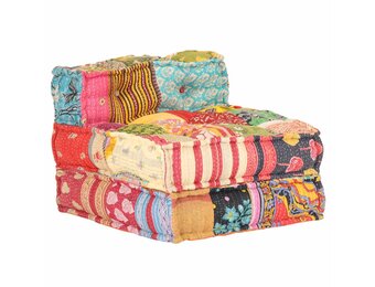 vidaXL Poef modulair stof patchwork