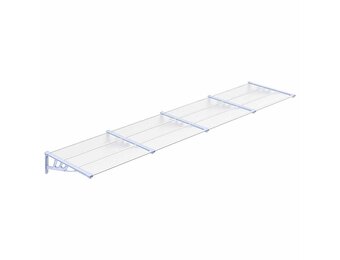 vidaXL Deurluifel 396x90 cm polycarbonaat grijs en transparant