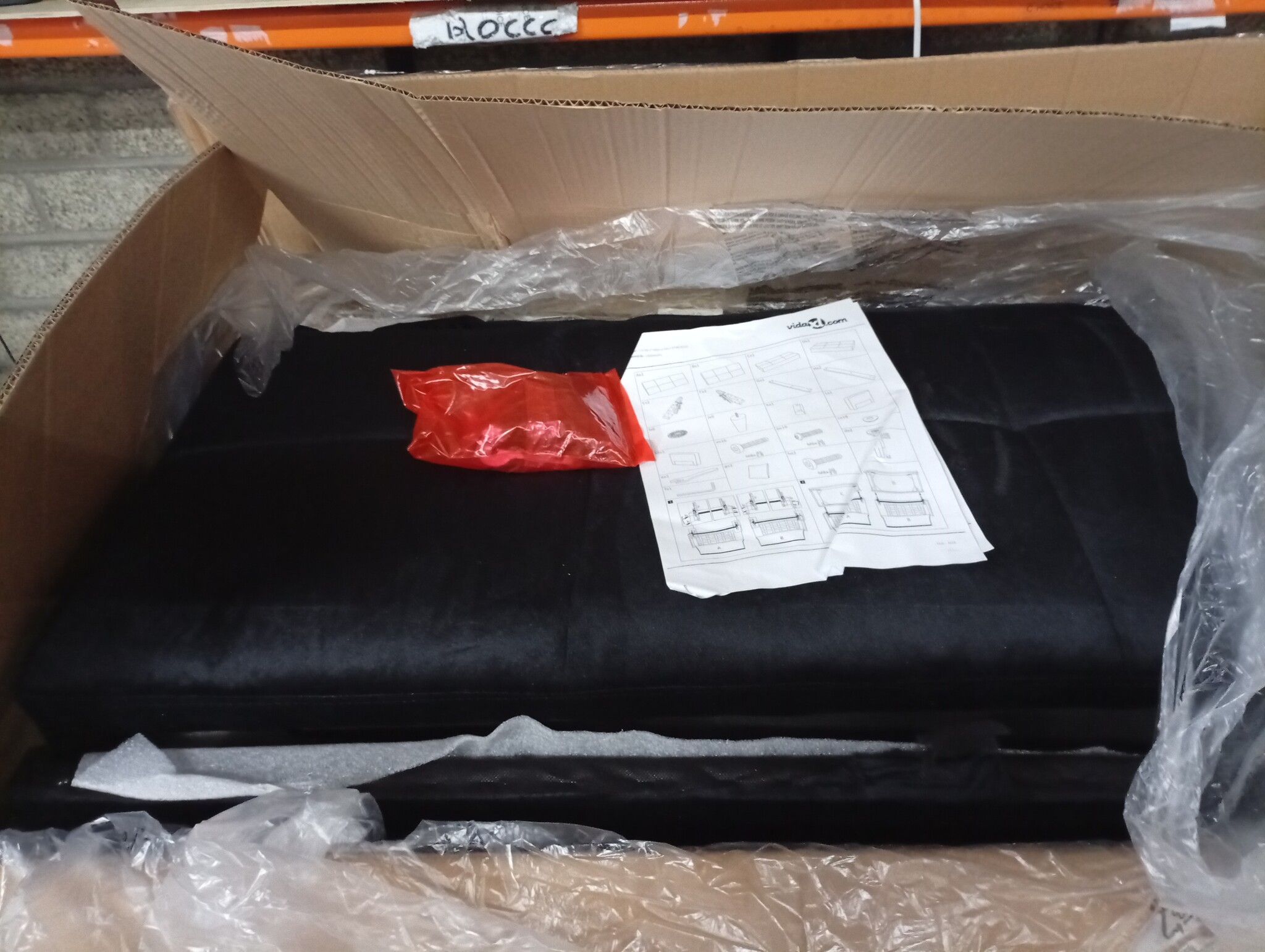 vidaXL Slaapbank 2-zits met 2 kussens fluweel zwart