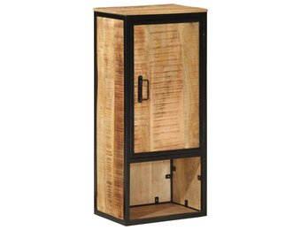 vidaXL Badkamerkast 40x27x90 cm massief mangohout en ijzer