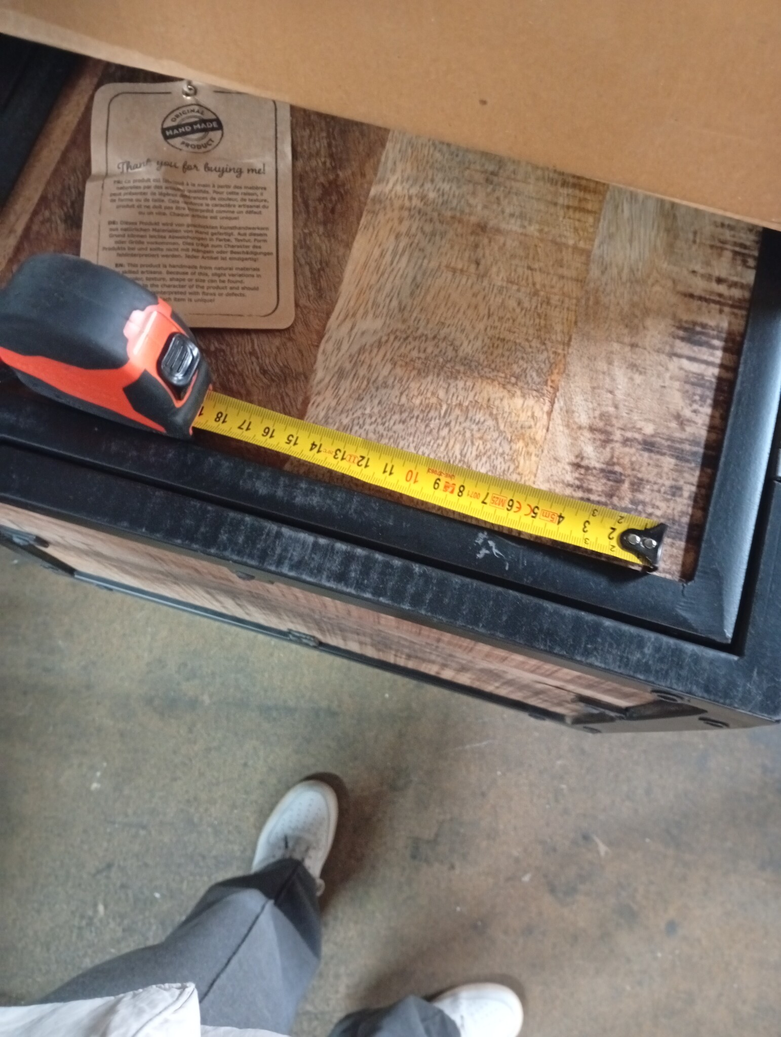 vidaXL Badkamerkast 40x27x90 cm massief mangohout en ijzer