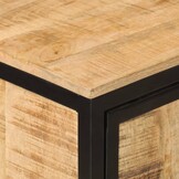 vidaXL Badkamerkast 40x27x90 cm massief mangohout en ijzer