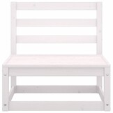 vidaXL 2-delige Loungeset met kussens massief grenenhout wit