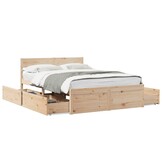vidaXL Grenen Bedframe met Lades 120x200cm - 40% Korting