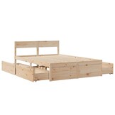 vidaXL Grenen Bedframe met Lades 120x200cm - 40% Korting